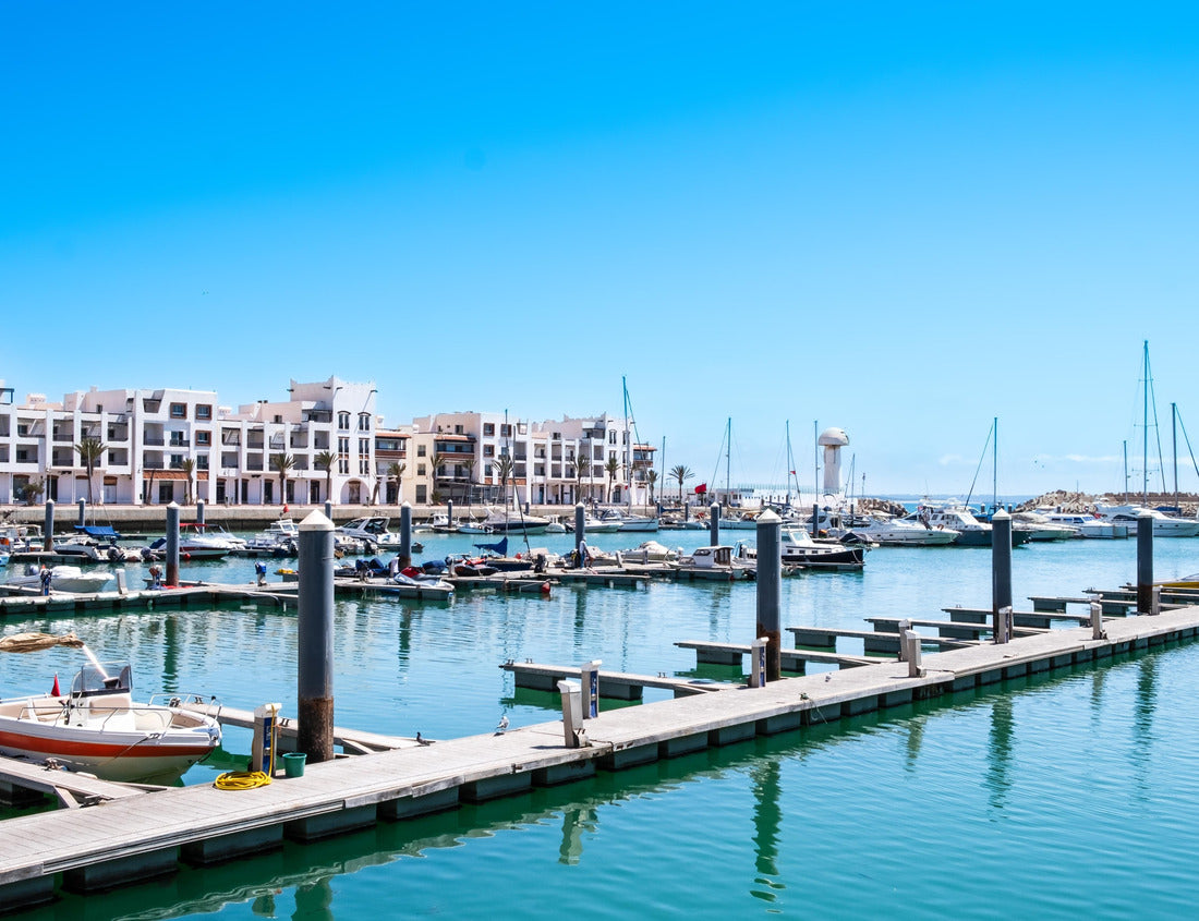 Noah Jigsaw Puzzle Agadir Marina in Morocco. Popular tourist area with luxury apartments, boats in harbor, shops and restaurants. Moroccan seaside resort on shore of Atlantic ocean in Africa 1000 pieces
