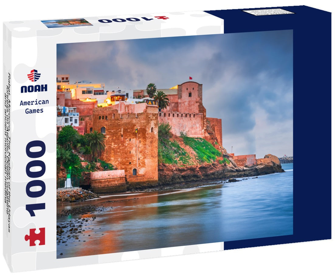 Rabat, Morocco. The Kasbah of the Udayas fortress on Atlantic Ocean coastline and ancient moroccan medina 1000pc Puzzle