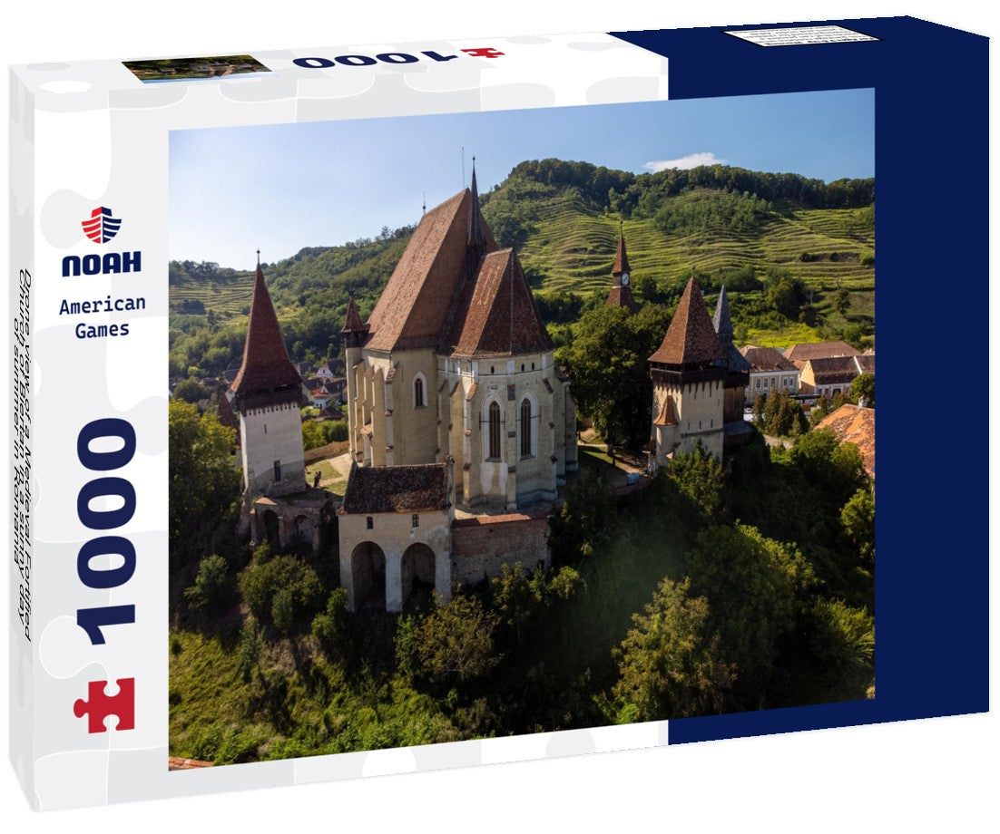 Noah Jigsaw Puzzle Drone view of a Medieval Fortified Church of Biertan in a sunny day of summer in Romania 1000 pieces