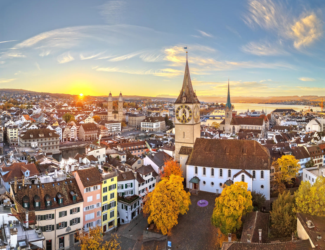 Zurich, Switzerland old town skyline over the Limmat River on an autumn morning 1000pc Puzzle