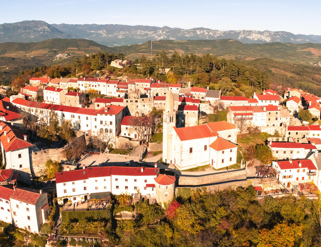 Wide photo from above of Karst village Stanjel. Shot in Slovenia 1000pc Puzzle