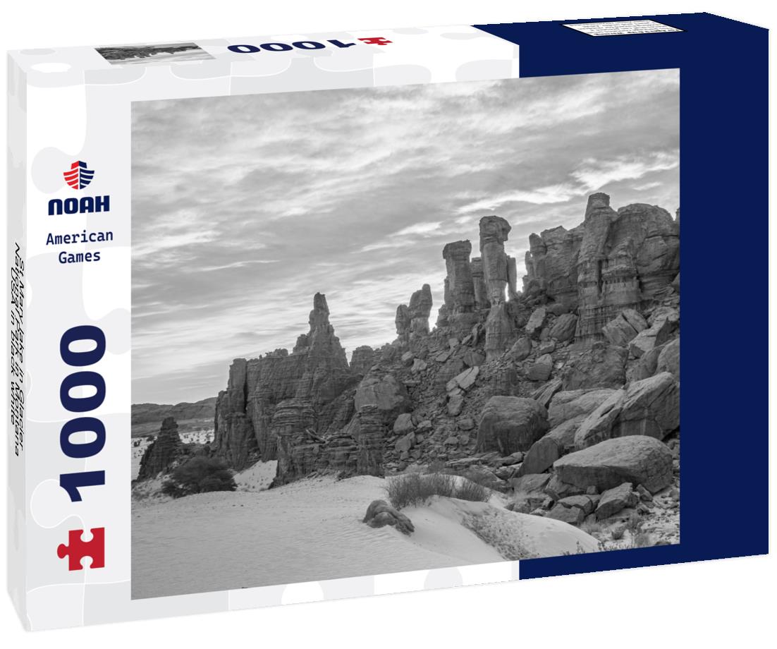 St Mary lake in Glacier National Park in Montana, USA 1000pc PuzzleBlack and White