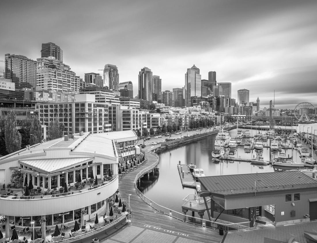 Noah Jigsaw Puzzle Montreal at night with a panorama view of Mont Royal in black white 1000 pieces