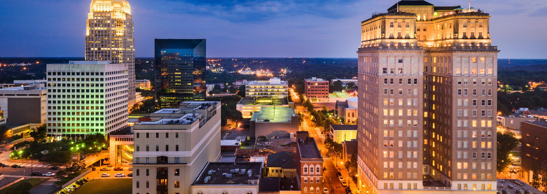 Winston-Salem, North Carolina, USA skyline 1000pc Panoramic Puzzle