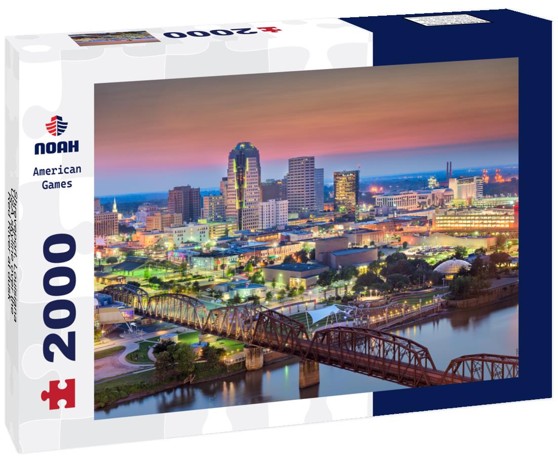 Noah Jigsaw Puzzle Shreveport, Louisiana, USA skyline over the Red River at dusk 2000 pieces