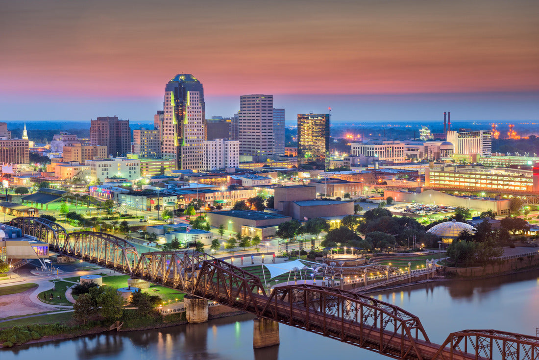 Noah Jigsaw Puzzle Shreveport, Louisiana, USA skyline over the Red River at dusk 2000 pieces