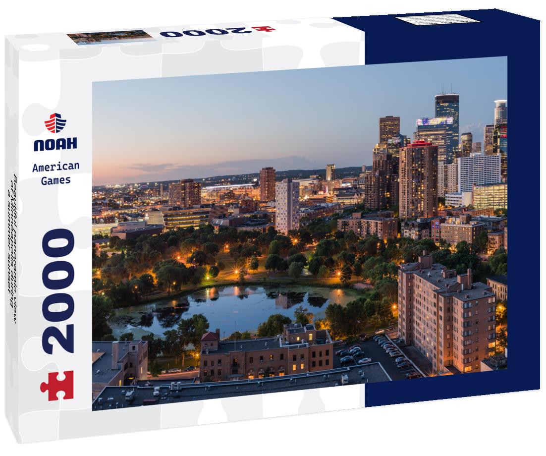 Noah Jigsaw Puzzle Beautiful panoramic view of Minneapolis during a summer sunset 2000 pieces
