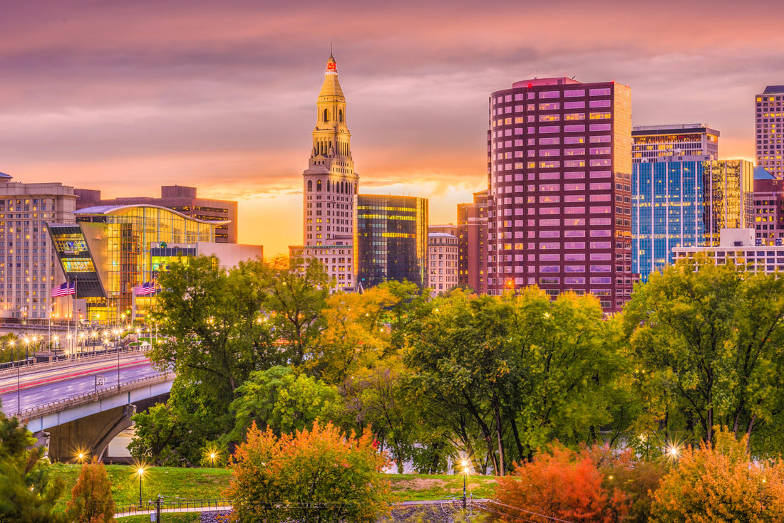 Noah Jigsaw Puzzle Hartford, Connecticut, USA Downtown skyline at dusk in early fall 2000 pieces