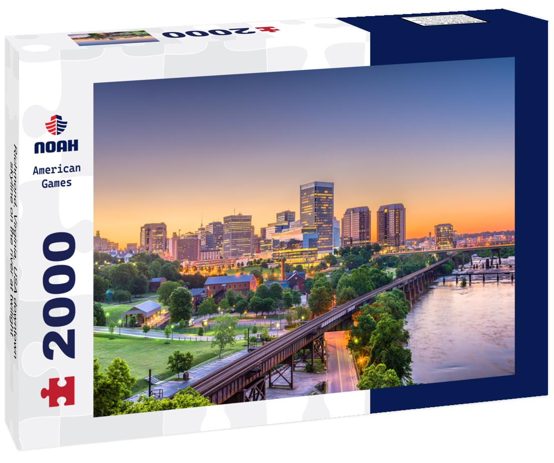 Noah Jigsaw Puzzle Richmond, Virginia, USA downtown skyline on the river at twilight 2000 pieces