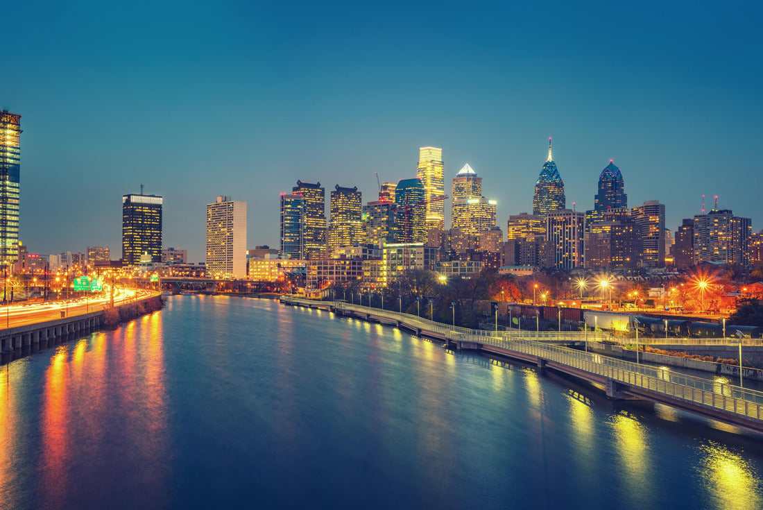 Noah Jigsaw Puzzle Cleveland, Ohio, USA downtown city skyline and harbor at twilight 2000 pieces