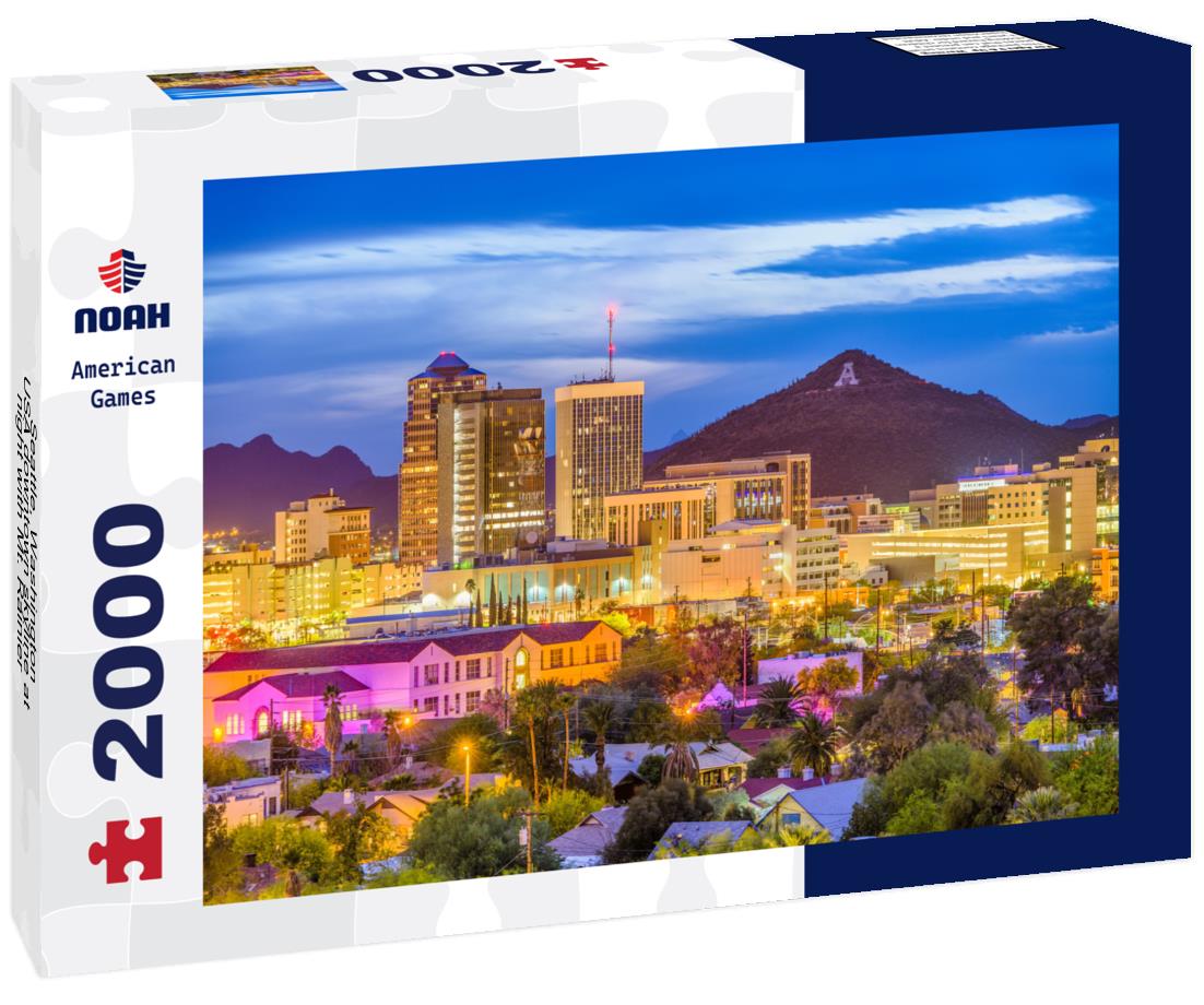 Noah Jigsaw Puzzle Seattle, Washington, USA downtown skyline at night with Mt. Rainier 2000 pieces