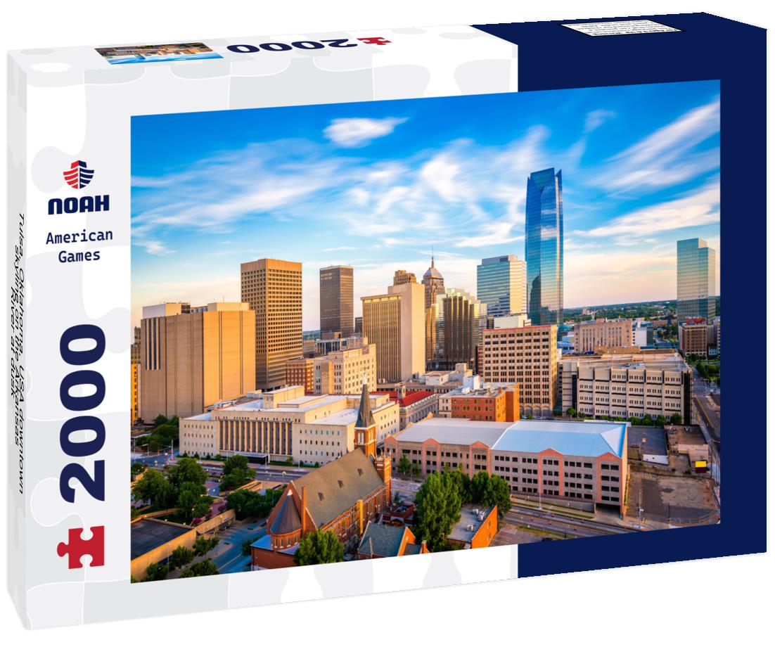 Noah Jigsaw Puzzle Tulsa, Oklahoma, USA downtown skyline on the Arkansas River at dusk 2000 pieces