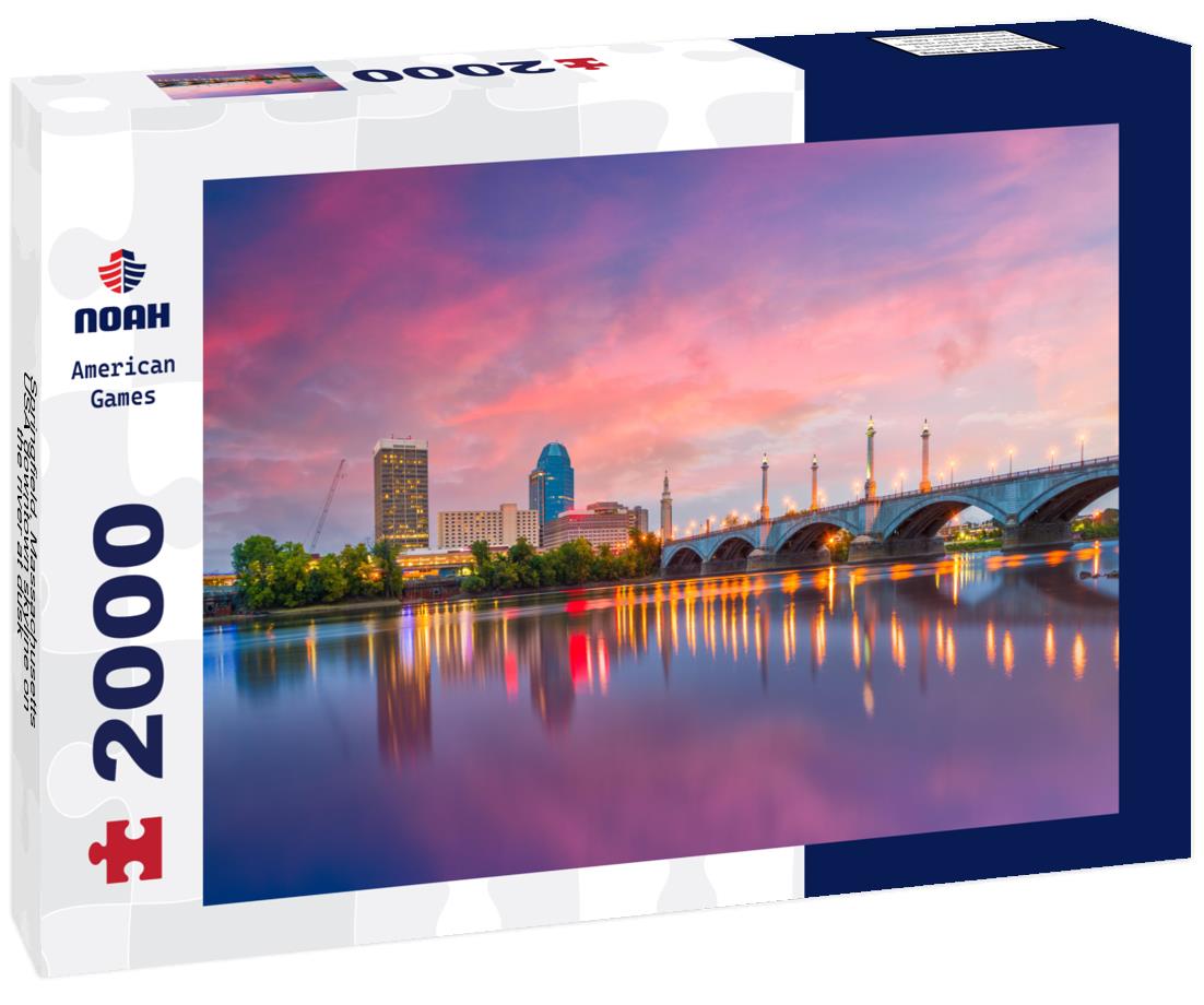 Noah Jigsaw Puzzle Springfield, Massachusetts, USA downtown skyline on the river at dusk 2000 pieces