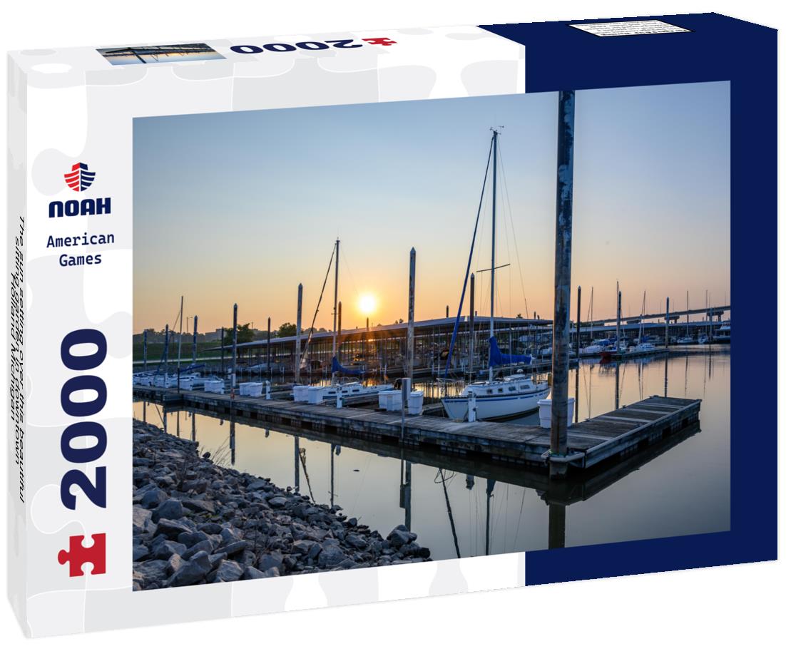 Noah Jigsaw Puzzle The sun setting over this beautiful sitting garden in downtown Holland Michigan 2000 pieces