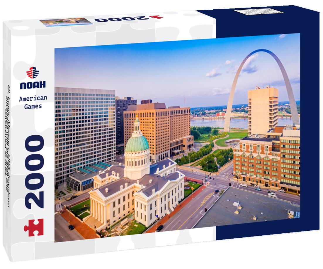 Noah Jigsaw Puzzle St. Louis, Missouri, USA downtown cityscape with the arch and courthouse at dusk 2000 pieces