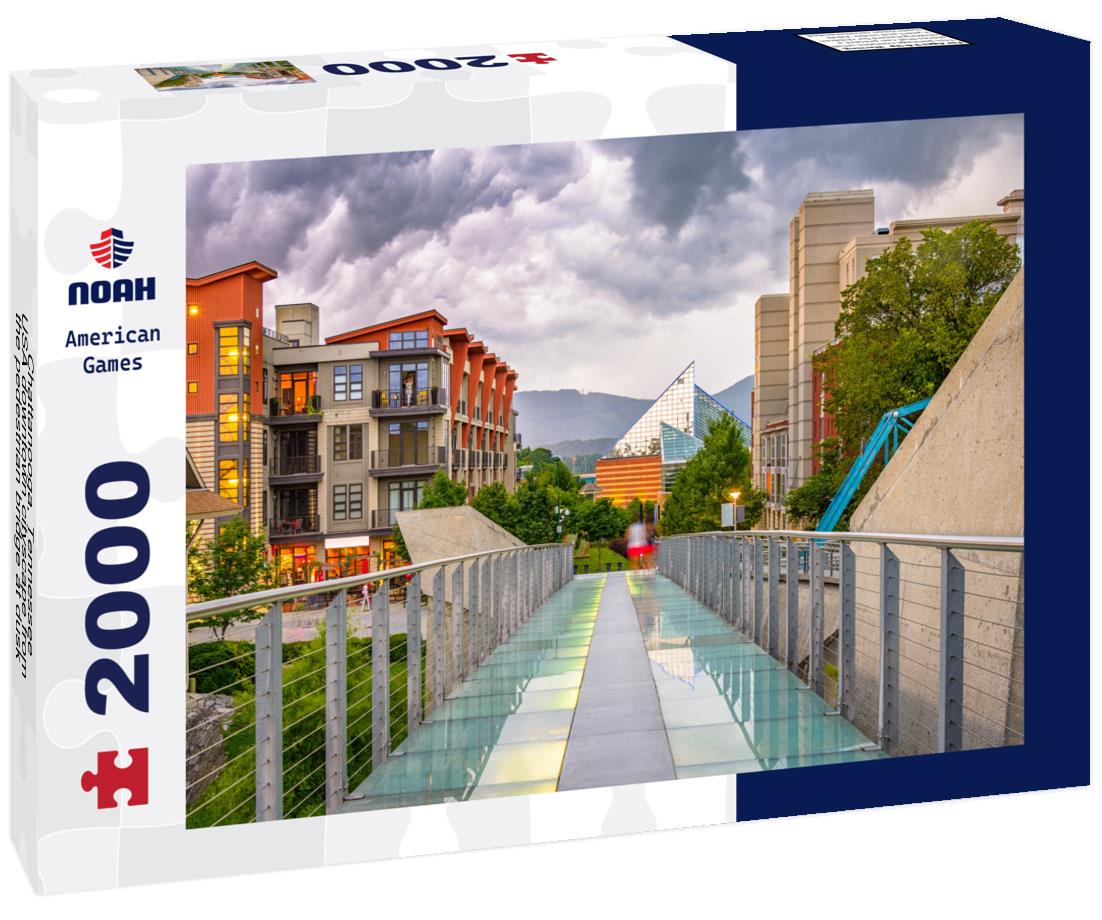 Noah Jigsaw Puzzle Chattanooga, Tennessee, USA downtown cityscape from the pedestrian bridge at dusk 2000 pieces