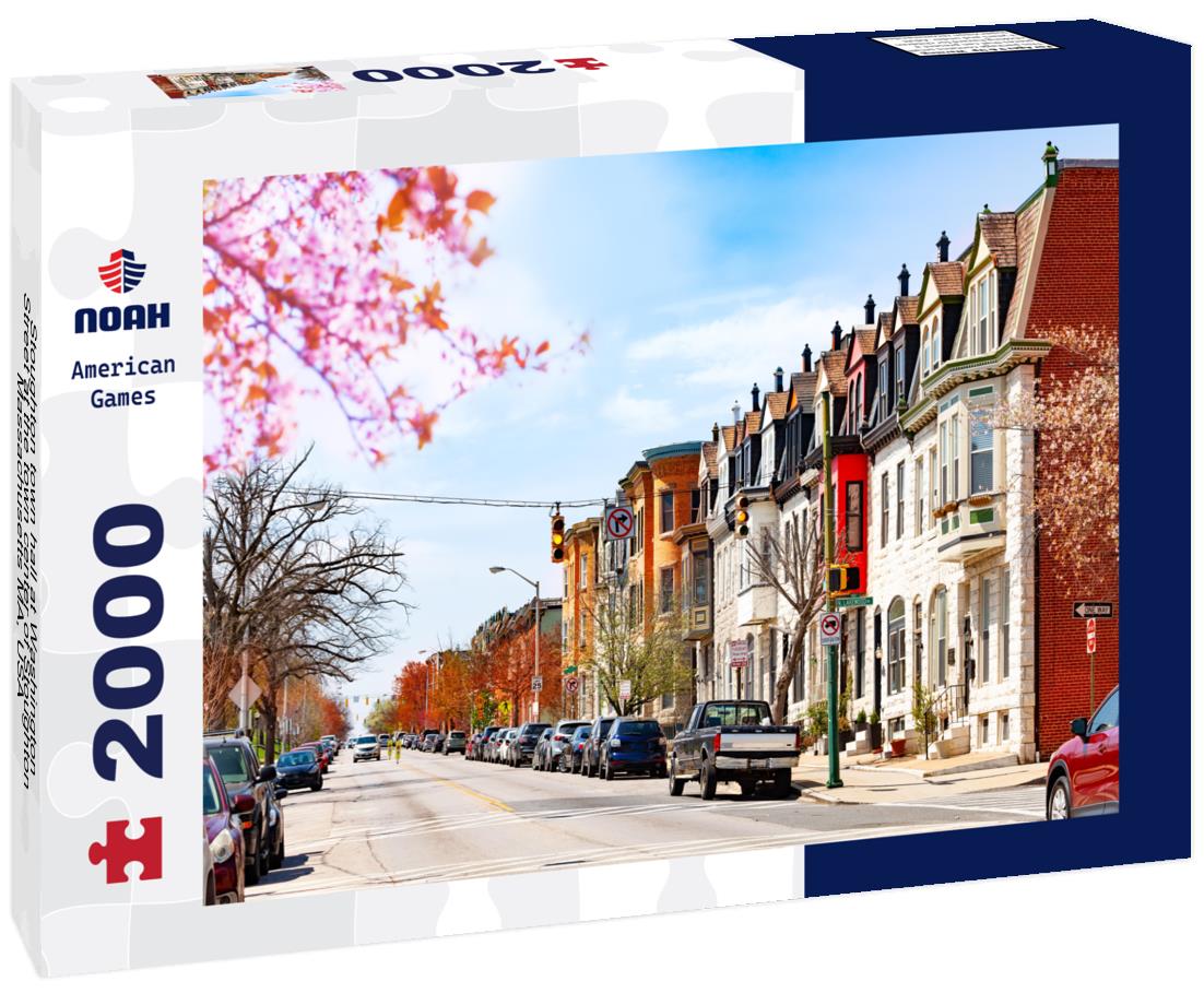 Noah Jigsaw Puzzle Stoughton town hall at Washington Street at the town center of Stoughton, Massachusetts MA, USA 2000 pieces
