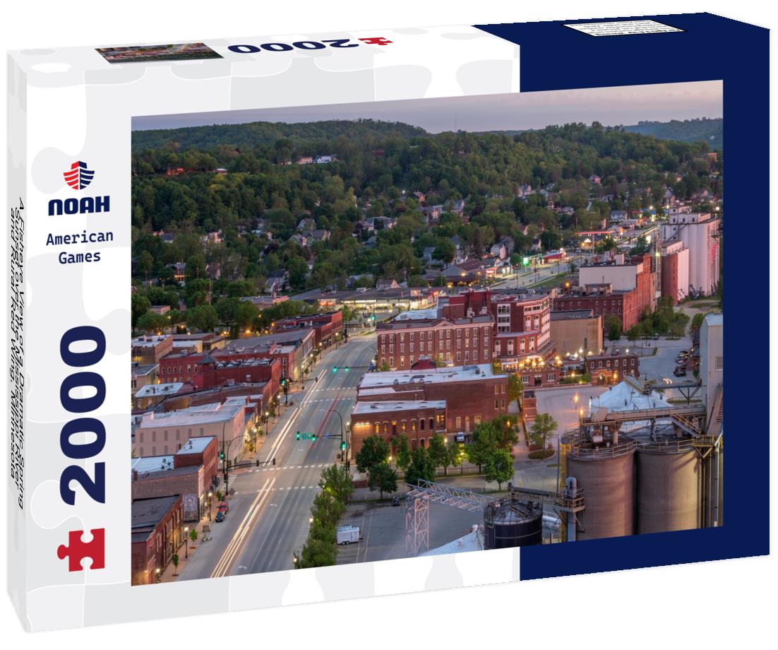 Noah Jigsaw Puzzle A Fisheye View of a Dramatic Spring Sunset over the Mississippi River and Rural Red Wing, Minnesota 2000 pieces