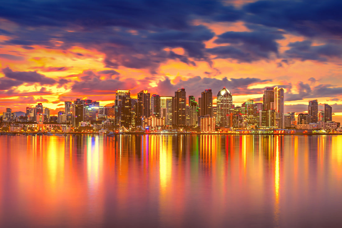 Noah Jigsaw Puzzle San Diego Skyline Sunset Bay 2000 pieces