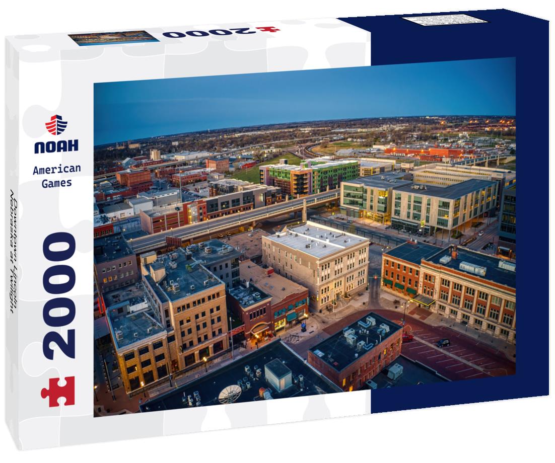 Noah Jigsaw Puzzle Downtown Lincoln, Nebraska at Twilight 2000 pieces
