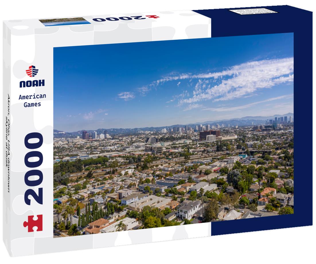 Noah Jigsaw Puzzle Akron, Ohio, USA downtown skyline at dusk 2000 pieces