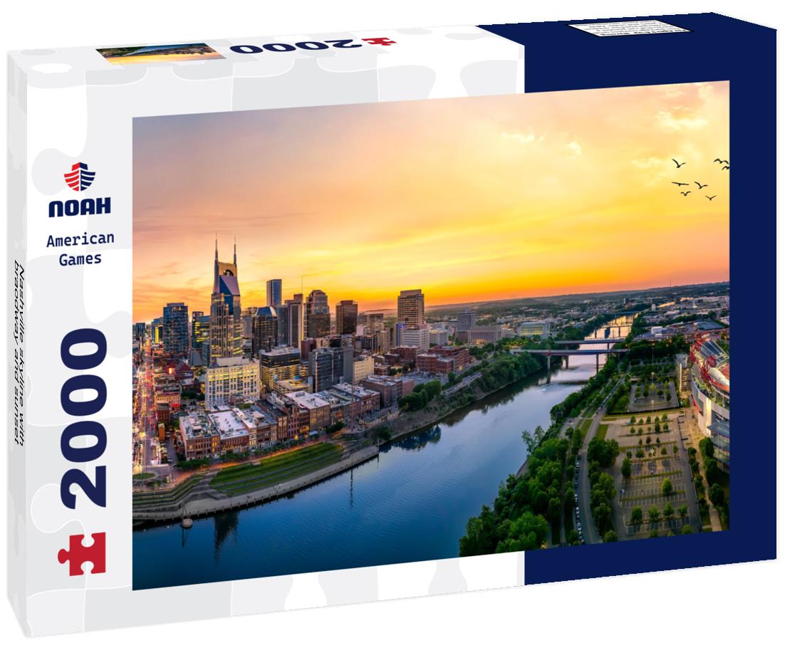 Noah Jigsaw Puzzle Nashville skyline with braodway and sunset 2000 pieces