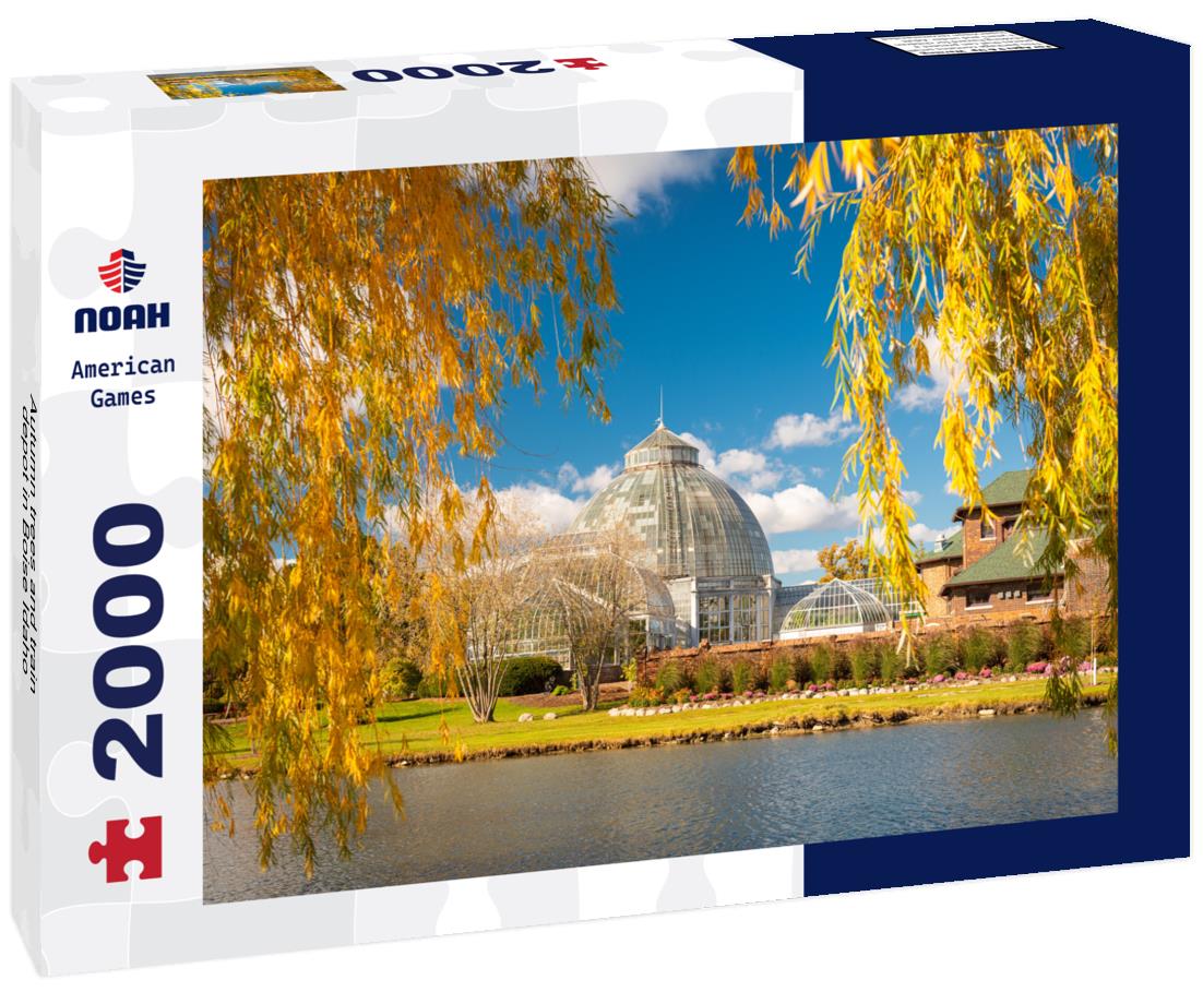 Noah Jigsaw Puzzle Autumn trees and train depot in Boise Idaho 2000 pieces