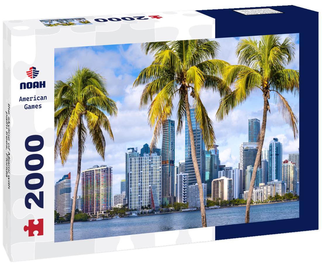 Noah Jigsaw Puzzle the skyline of Miami with palm trees, Florida 2000 pieces
