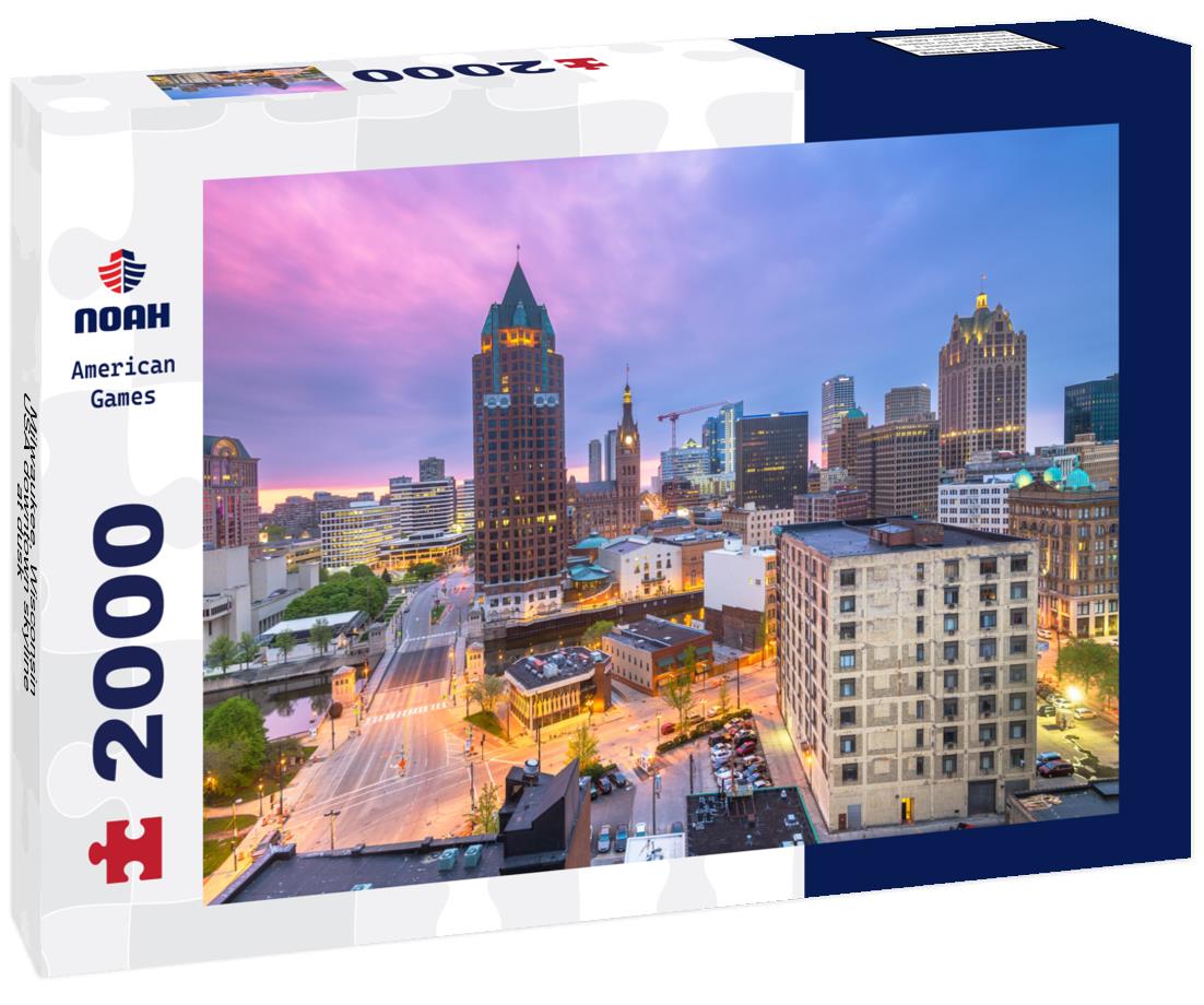 Noah Jigsaw Puzzle Milwaukee, Wisconsin, USA downtown skyline at dusk 2000 pieces