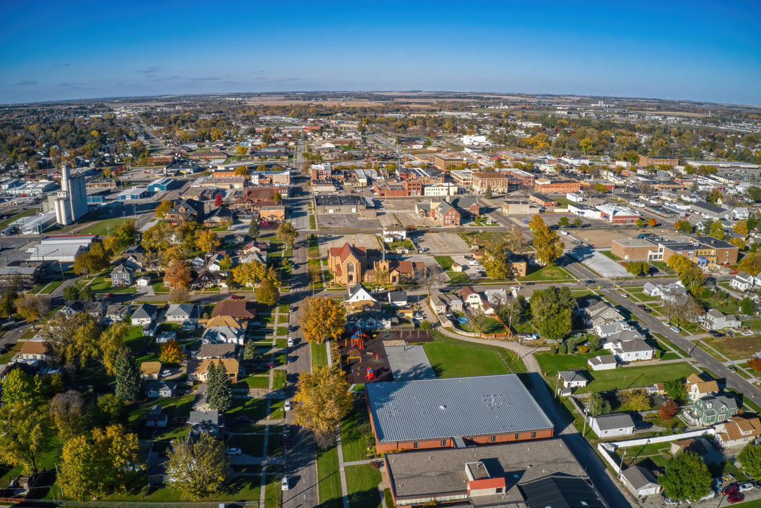 Noah Jigsaw Puzzle Aerial View of Downtown Norfolk, Nebraska in Autumn 2000 pieces