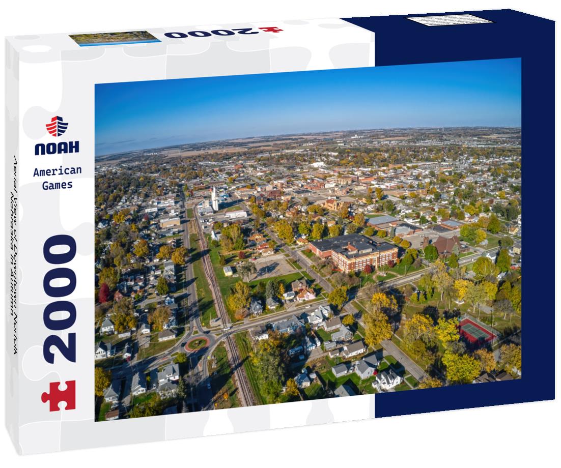 Aerial View of Downtown Norfolk, Nebraska in Autumn 2000pc Puzzle