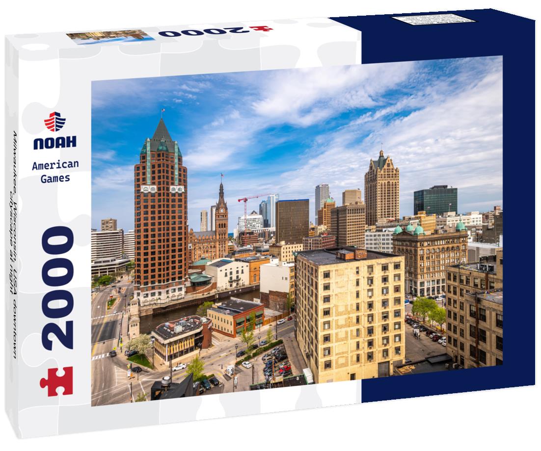 Noah Jigsaw Puzzle Milwaukee, Wisconsin, USA downtown cityscape at night 2000 pieces
