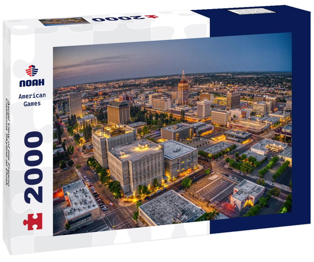 Noah Jigsaw Puzzle Aerial View of the Fresno, California Skyline at Dusk 2000 pieces