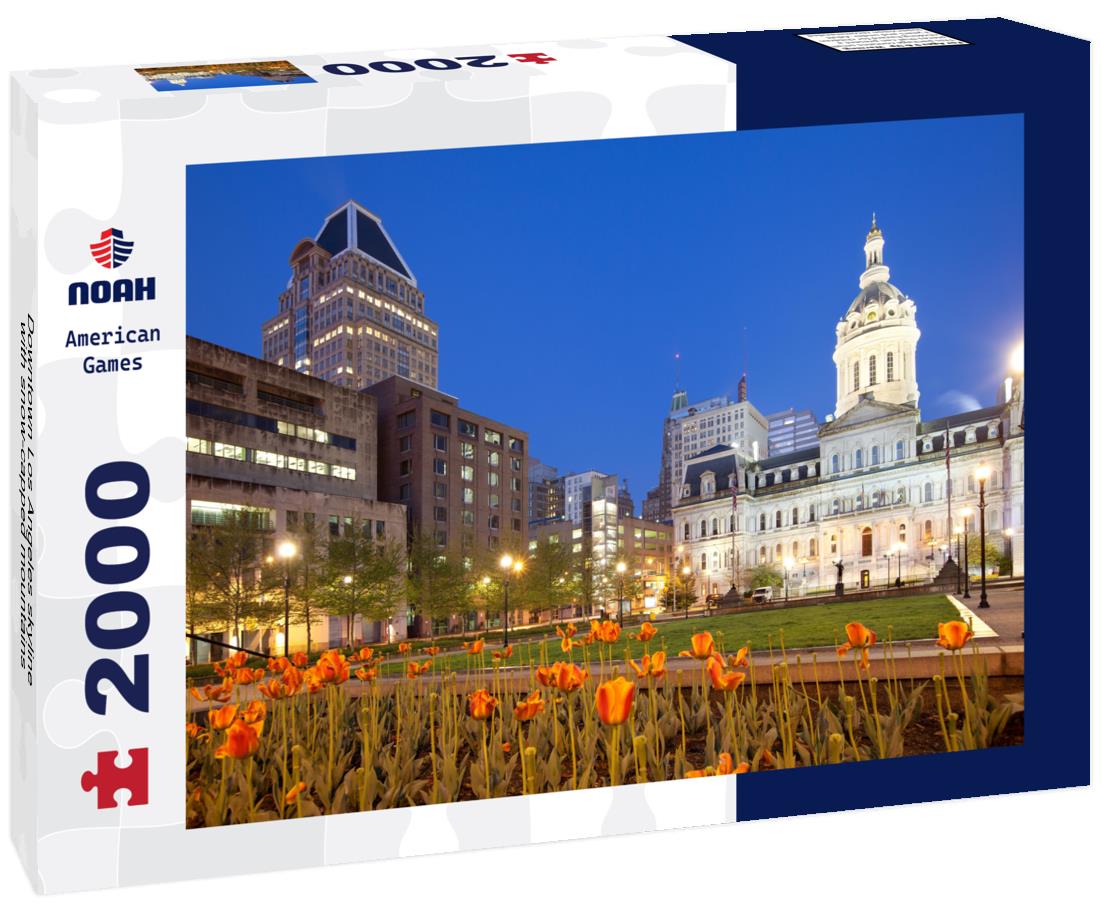 Noah Jigsaw Puzzle Downtown Los Angeles skyline with snow-capped mountains 2000 pieces