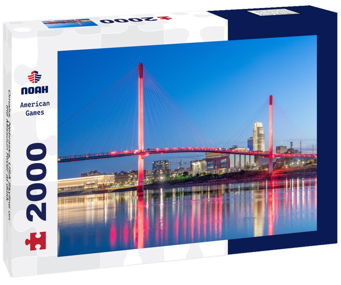 Noah Jigsaw Puzzle Omaha, Nebraska, USA Skyline on the Missouri River at dusk 2000 pieces