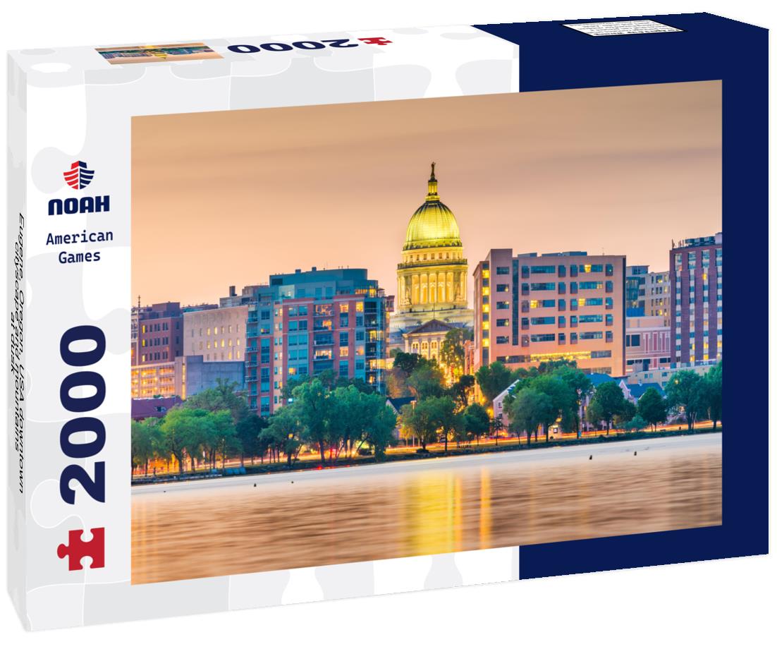 Noah Jigsaw Puzzle Eugene, Oregon, USA downtown cityscape and mountains at dusk 2000 pieces