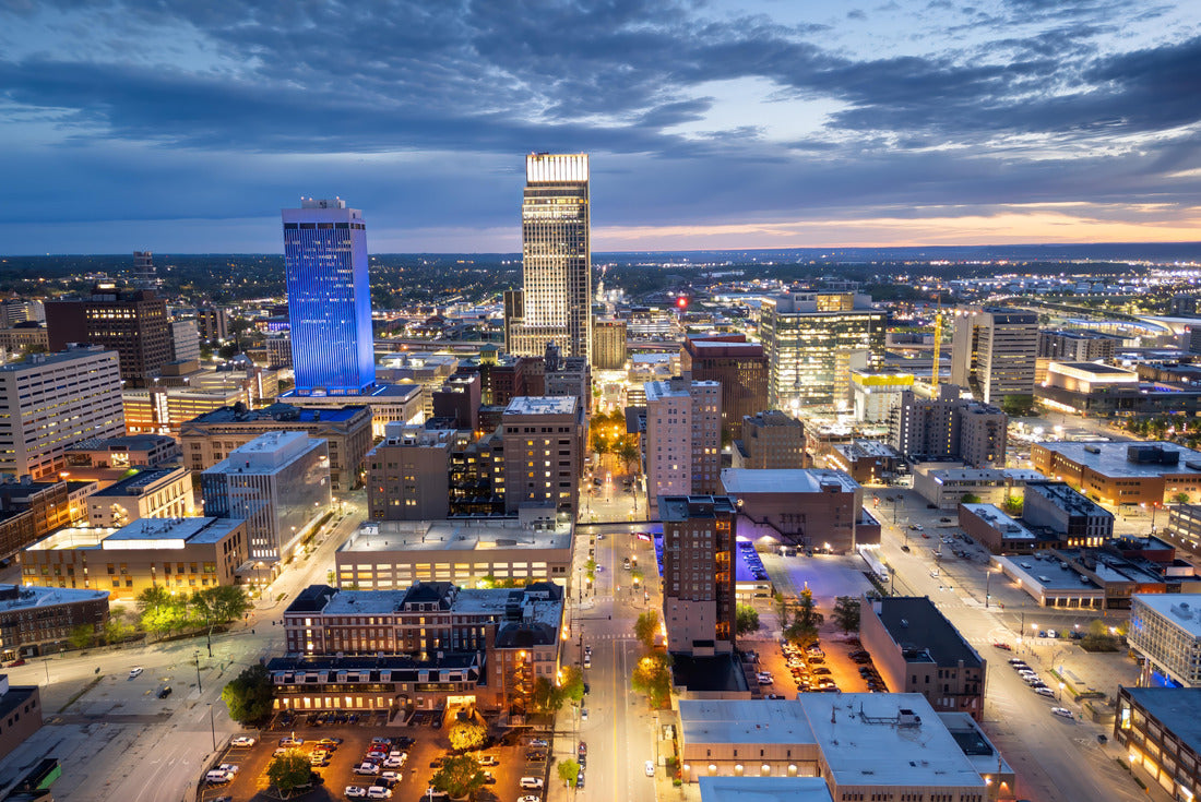 Noah Jigsaw Puzzle Omaha, Nebraska, USA downtown city skyline from above at dawn 2000 pieces
