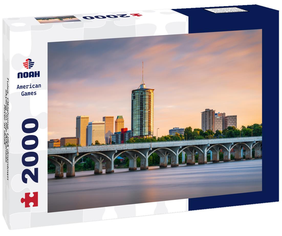 Noah Jigsaw Puzzle Tulsa, Oklahoma, USA downtown skyline on the Arkansas River at dusk 2000 pieces