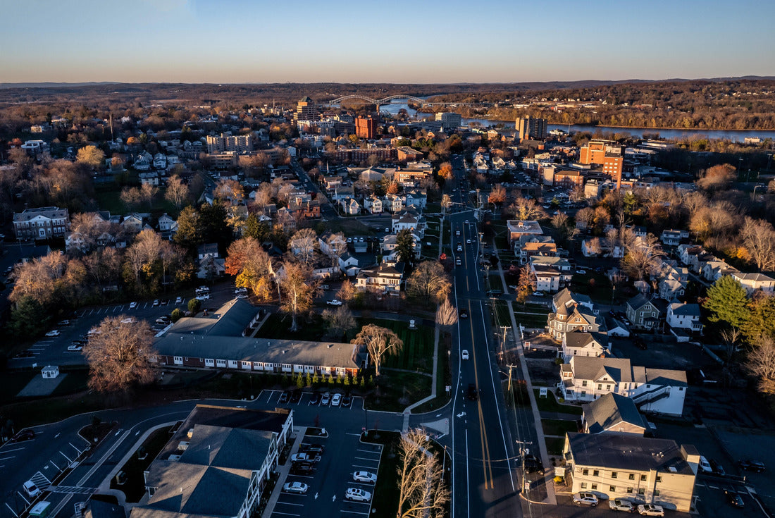 Noah Jigsaw Puzzle Luftbild von Middletown, Connecticut bei Sonnenuntergang im November 2000 pieces