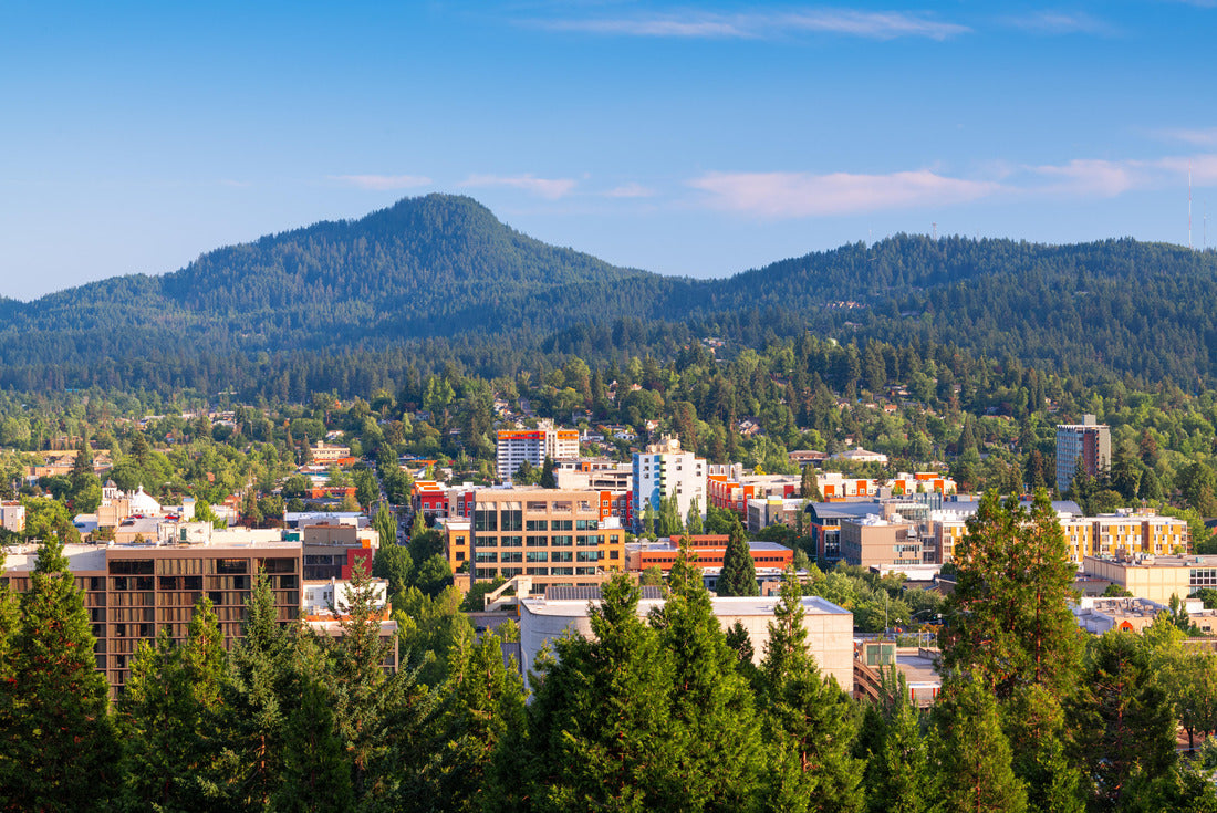 Noah Jigsaw Puzzle Eugene, Oregon, USA downtown cityscape and mountains in the afternoon 2000 pieces