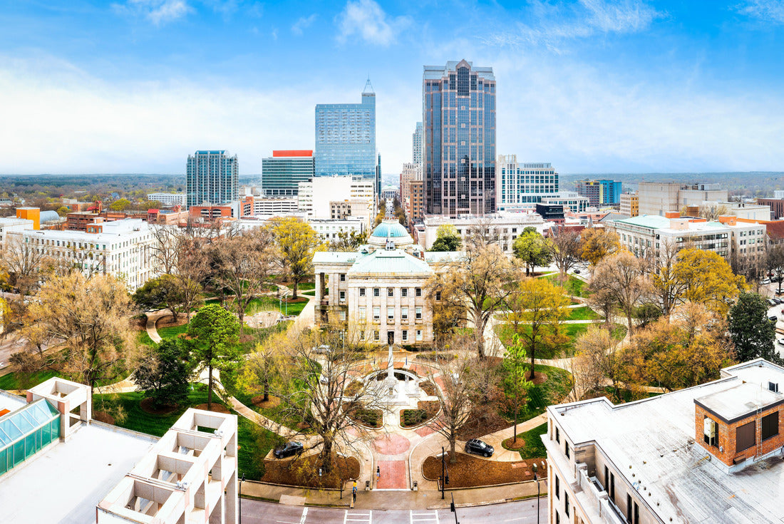 Noah Jigsaw Puzzle Drone panorama of the North Carolina State Capitol and Raleigh skyline 2000 pieces