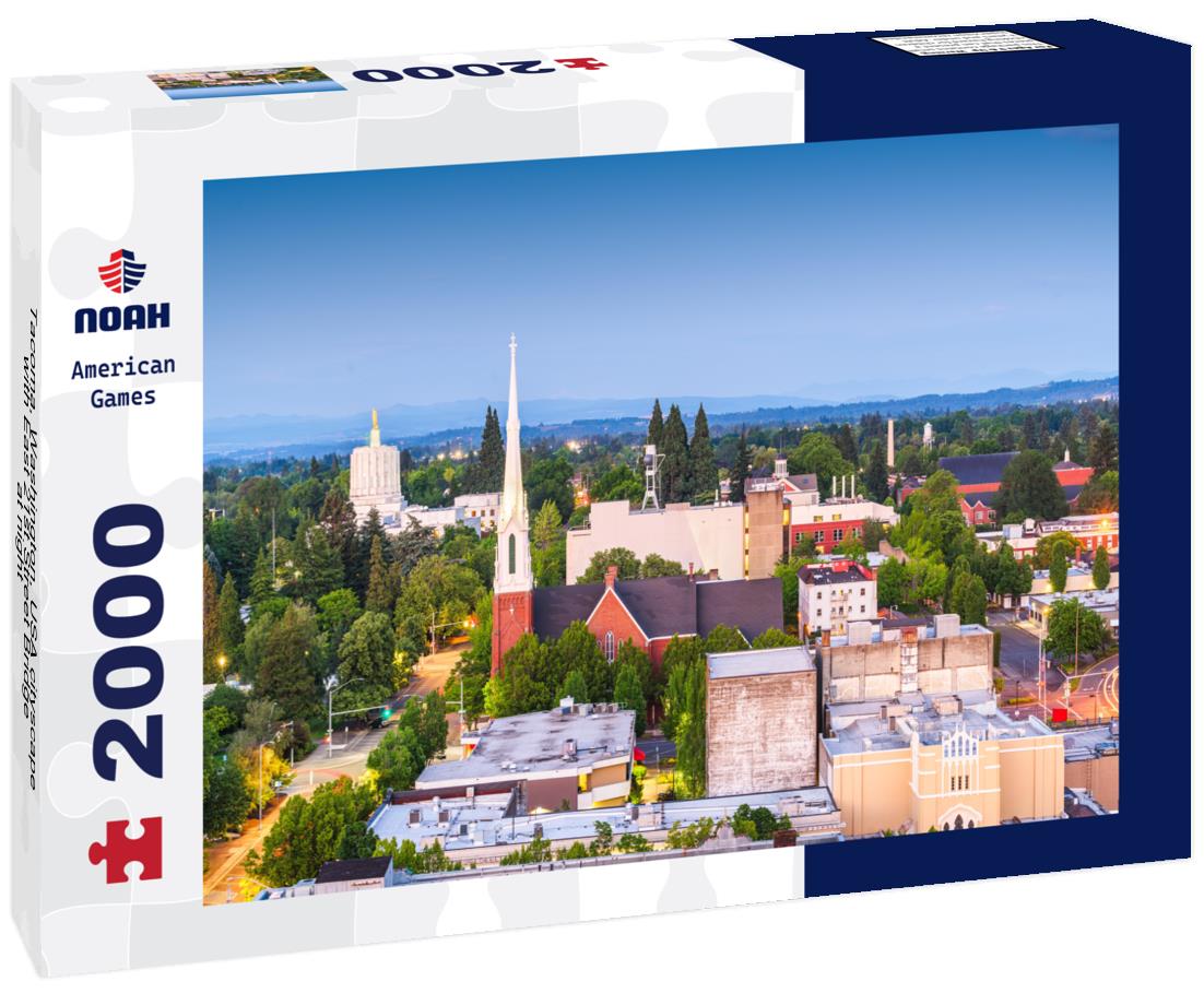 Noah Jigsaw Puzzle Tacoma, Washington, USA cityscape with East 21st Street Bridge at night 2000 pieces