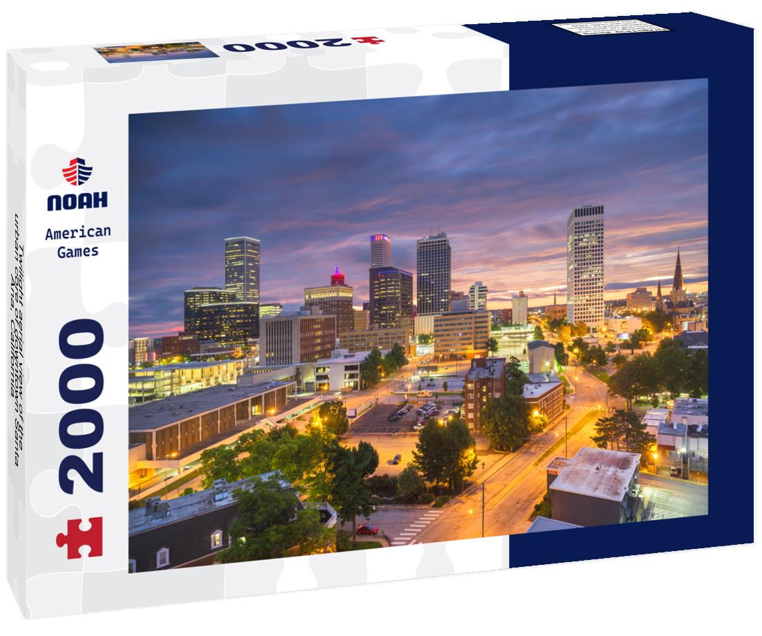 Noah Jigsaw Puzzle Twilight aerial view of the urban core of downtown Santa Ana, California 2000 pieces