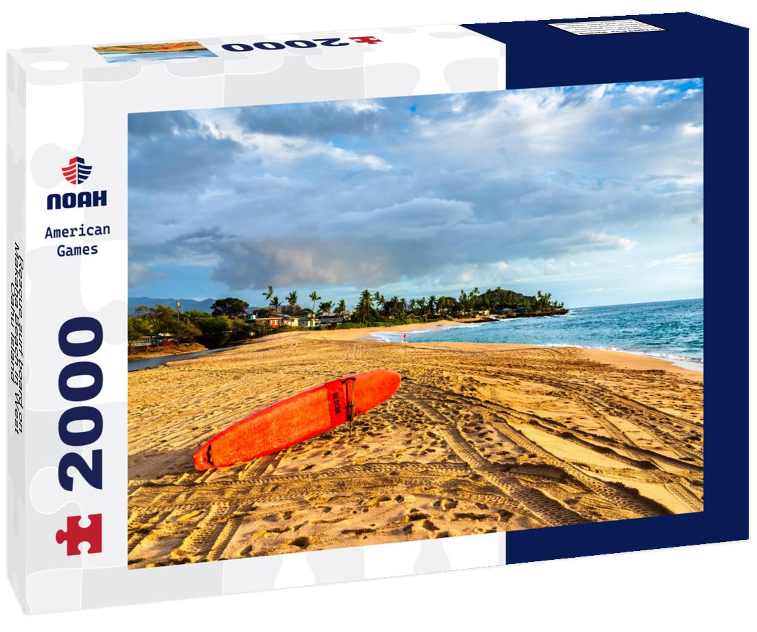 Noah Jigsaw Puzzle Rescue surf board on Makaha Beach in West Oahu Island - Hawaii, United States 2000 pieces