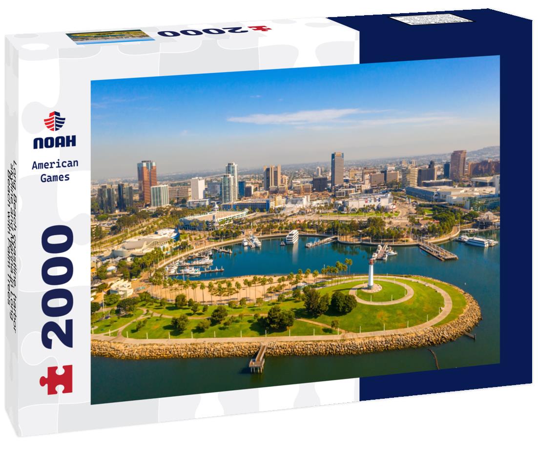 Noah Jigsaw Puzzle Long Beach coastline, harbor, skyline and Marina in Long Beach with Palm Trees 2000 pieces