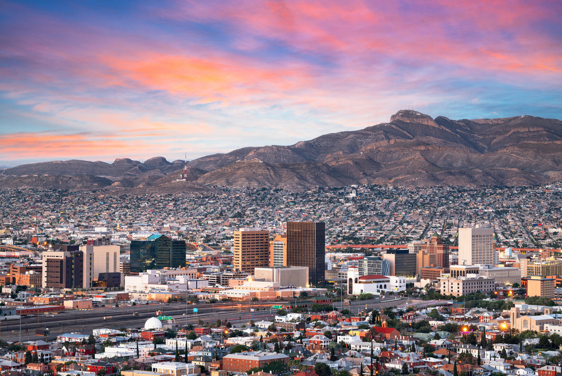 Noah Jigsaw Puzzle El Paso, Texas, USA downtown city skyline at dusk with Juarez, Mexico in the distance 2000 pieces