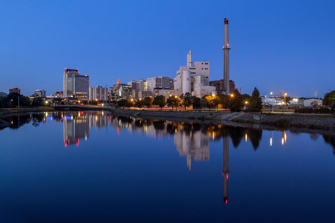 Noah Jigsaw Puzzle Bell tower and lake at Coxhall Garden in Carmel Indiana at sunset after snow in the winter 2000 pieces