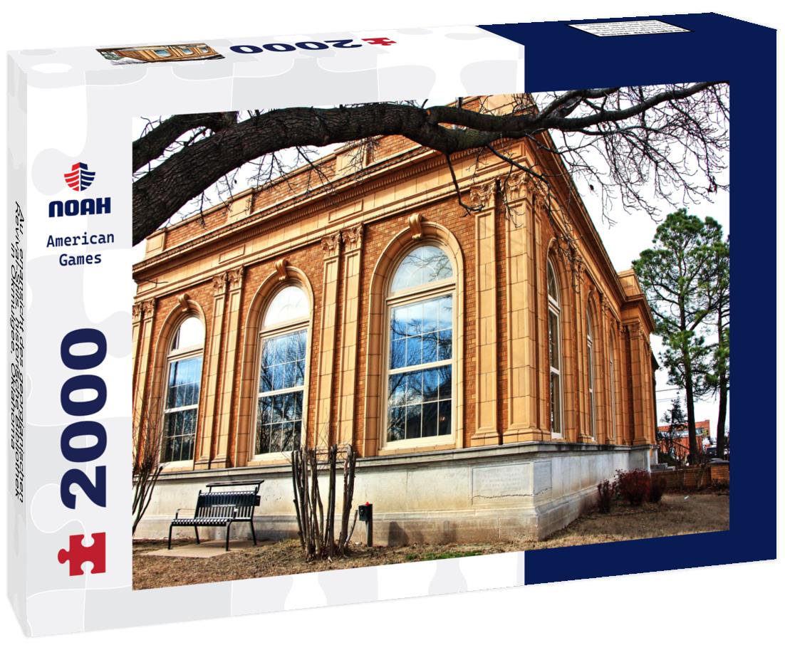 Noah Jigsaw Puzzle Außenansicht des georgianischen Revival-Stils, historische Bibliothek in Okmulgee, Oklahoma 2000 pieces