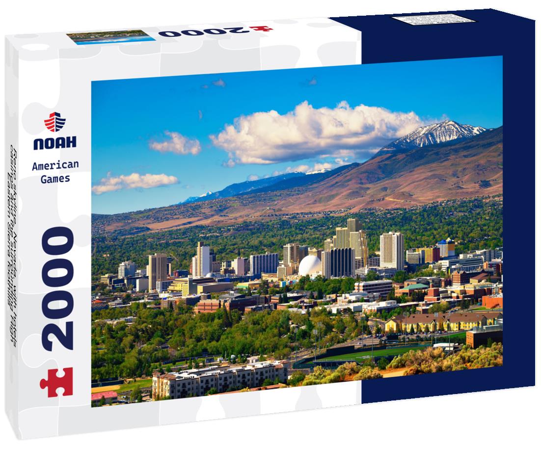 Noah Jigsaw Puzzle Reno skyline, Nevada, with hotels, casinos and the surrounding High Eastern Sierra foothills 2000 pieces