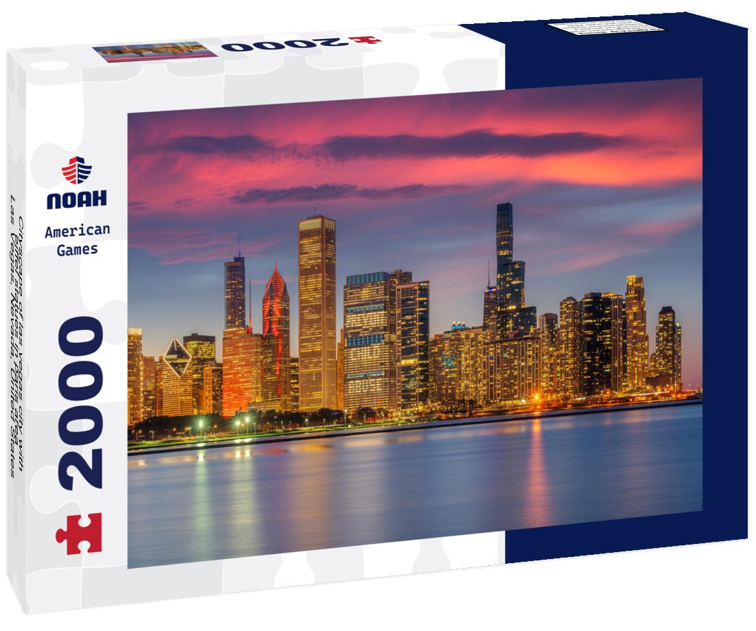 Noah Jigsaw Puzzle Cityscape of las vegas city with eiffel statues in paris area, Las Vegas, Nevada, United States 2000 pieces